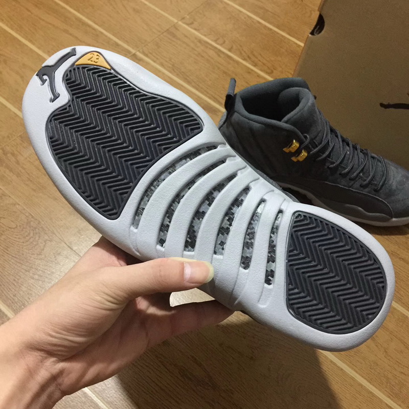 Authentic Air Jordan 12 Grey Suede